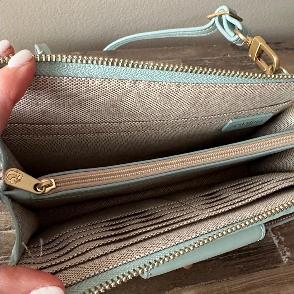 Spartina 449 Hipster Queenie Tropical Floral Sea Foam Clutch & Crossbody Bag - Picture 5 of 10